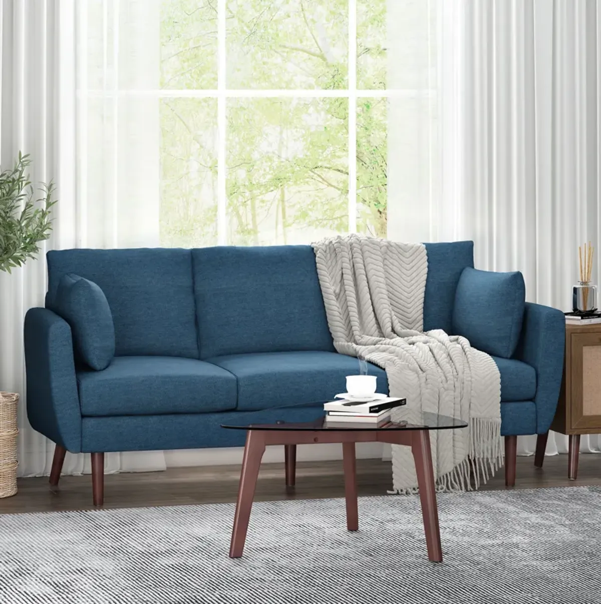 Merax 3-Seater Sofa with 2 Pillows