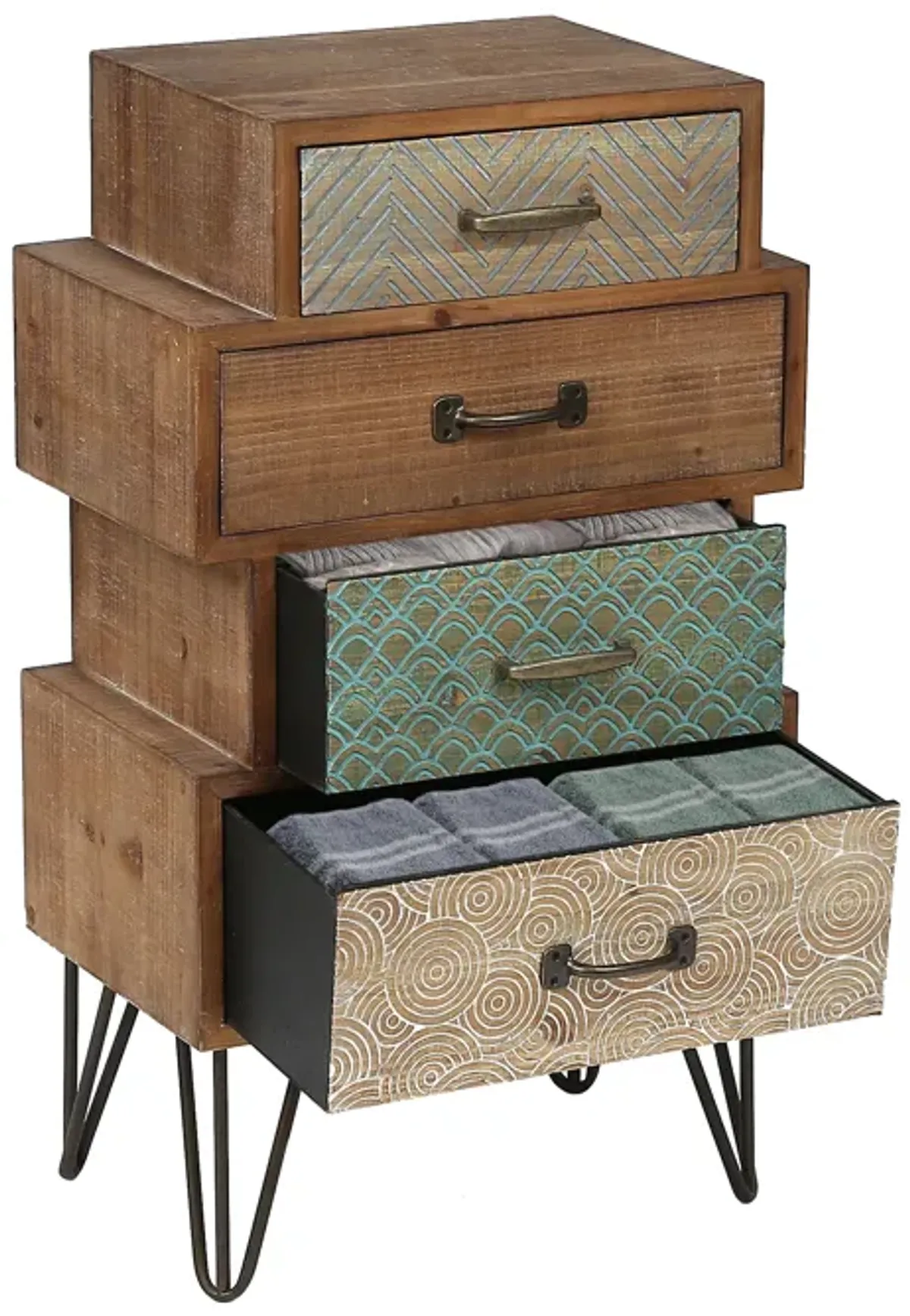 LuxenHome 4-Drawer 33.5" H x 18.9" W Wood Accent Chest