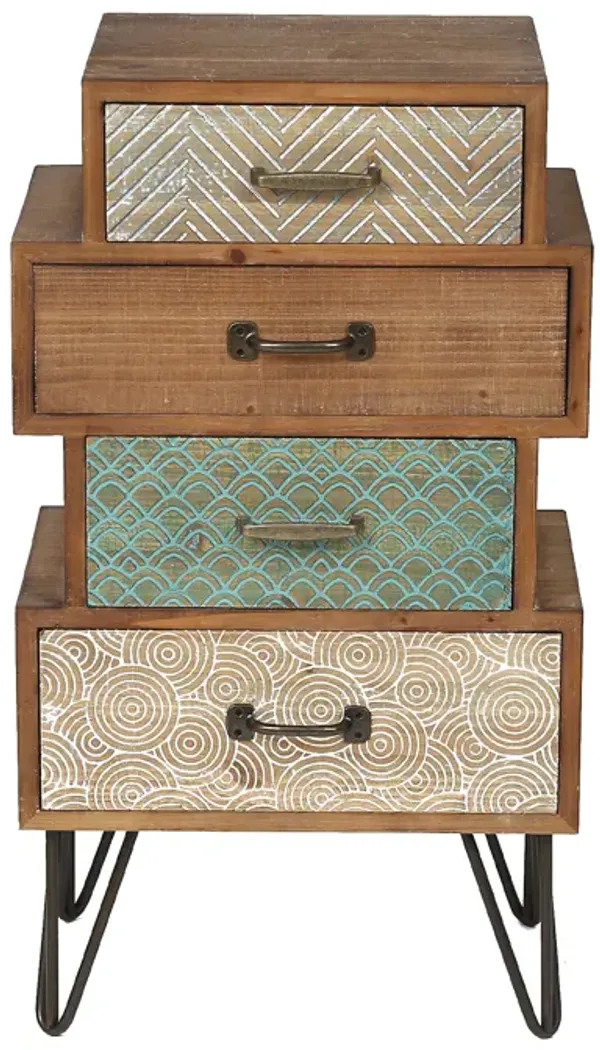 LuxenHome 4-Drawer 33.5" H x 18.9" W Wood Accent Chest