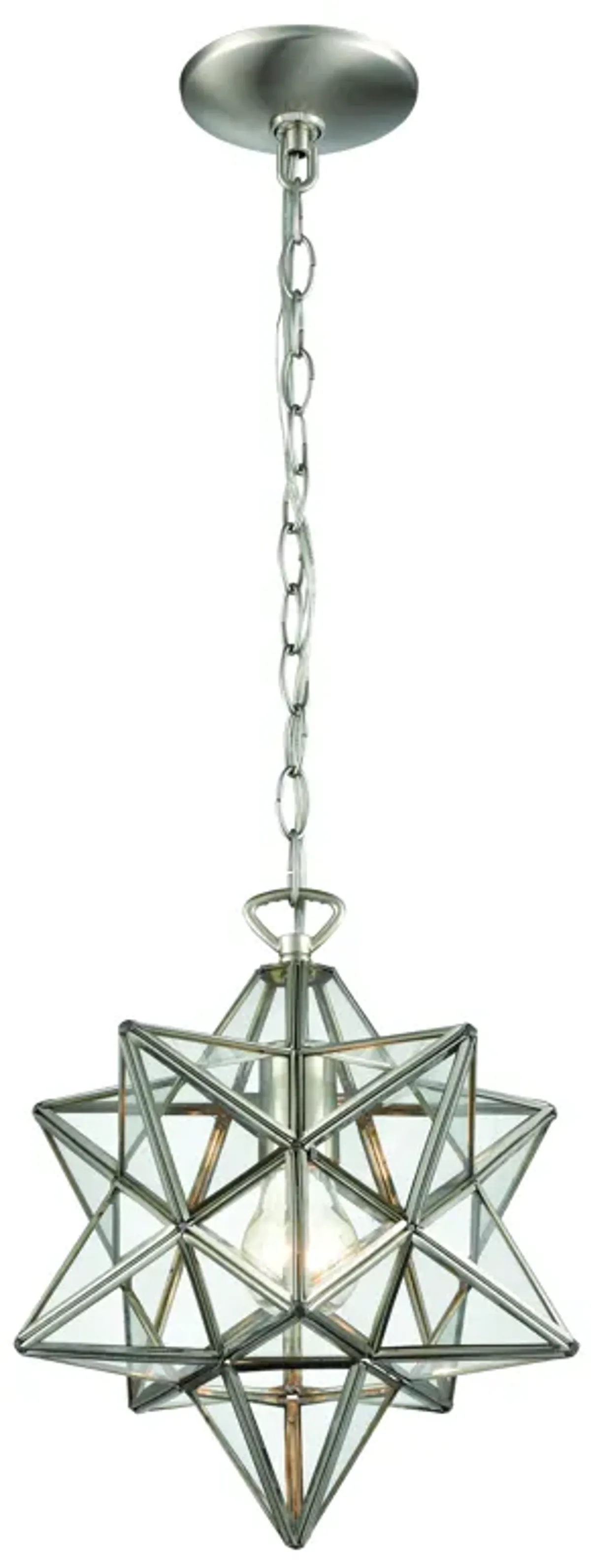 Moravian Star Silver 12'' Wide 1-Light Mini Pendant