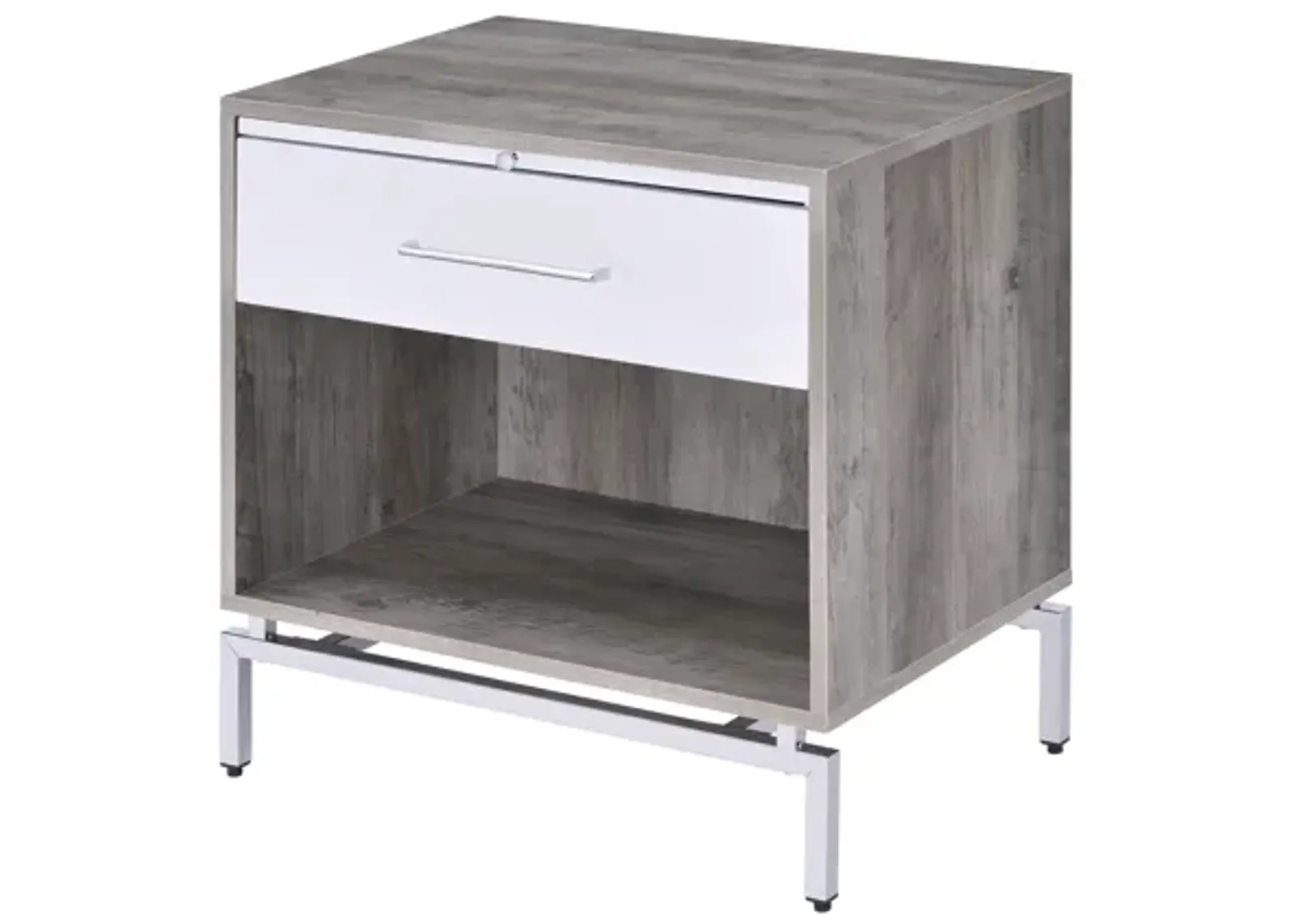 ACME Cistus Accent Table, Weathered Gray Oak & White