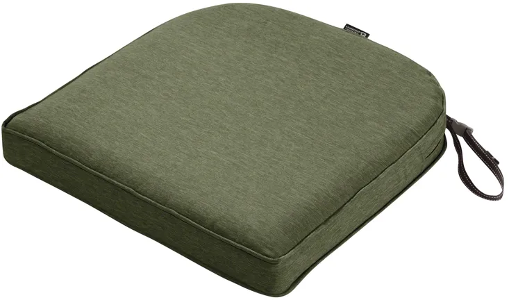 Classic Accessories Montlake Water-Resistant 18 x 18 x 2-Inch Contoured Patio Dining Seat Cushion, Heather Fern (Green)