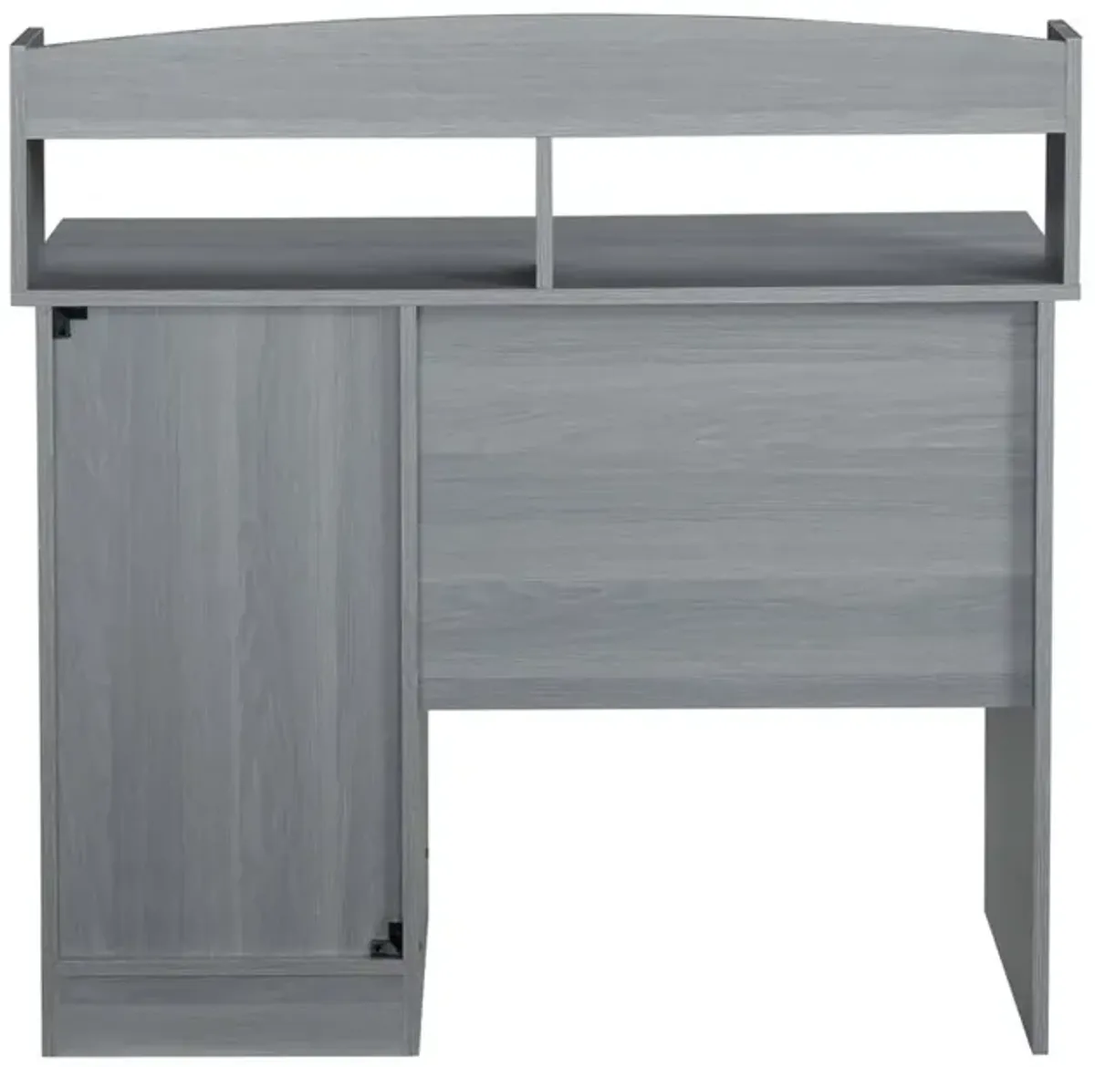 Techni Mobili Modern Office Desk with Hutch, Grey