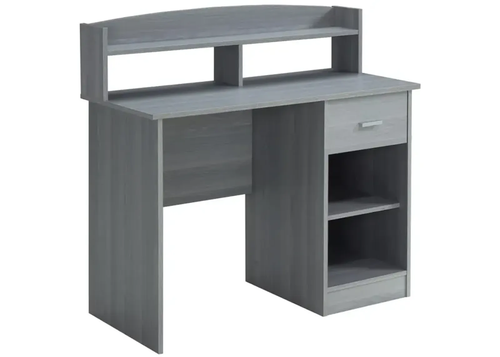 Techni Mobili Modern Office Desk with Hutch, Grey