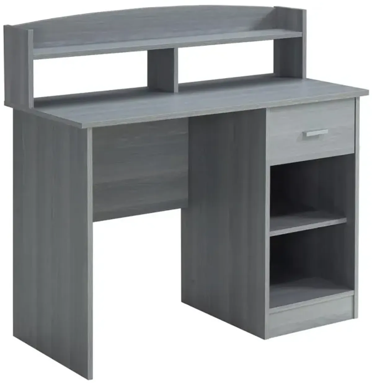 Techni Mobili Modern Office Desk with Hutch, Grey