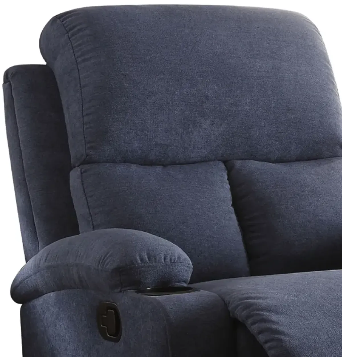 Rosia Comfy Recliner , Blue Linen-Benzara