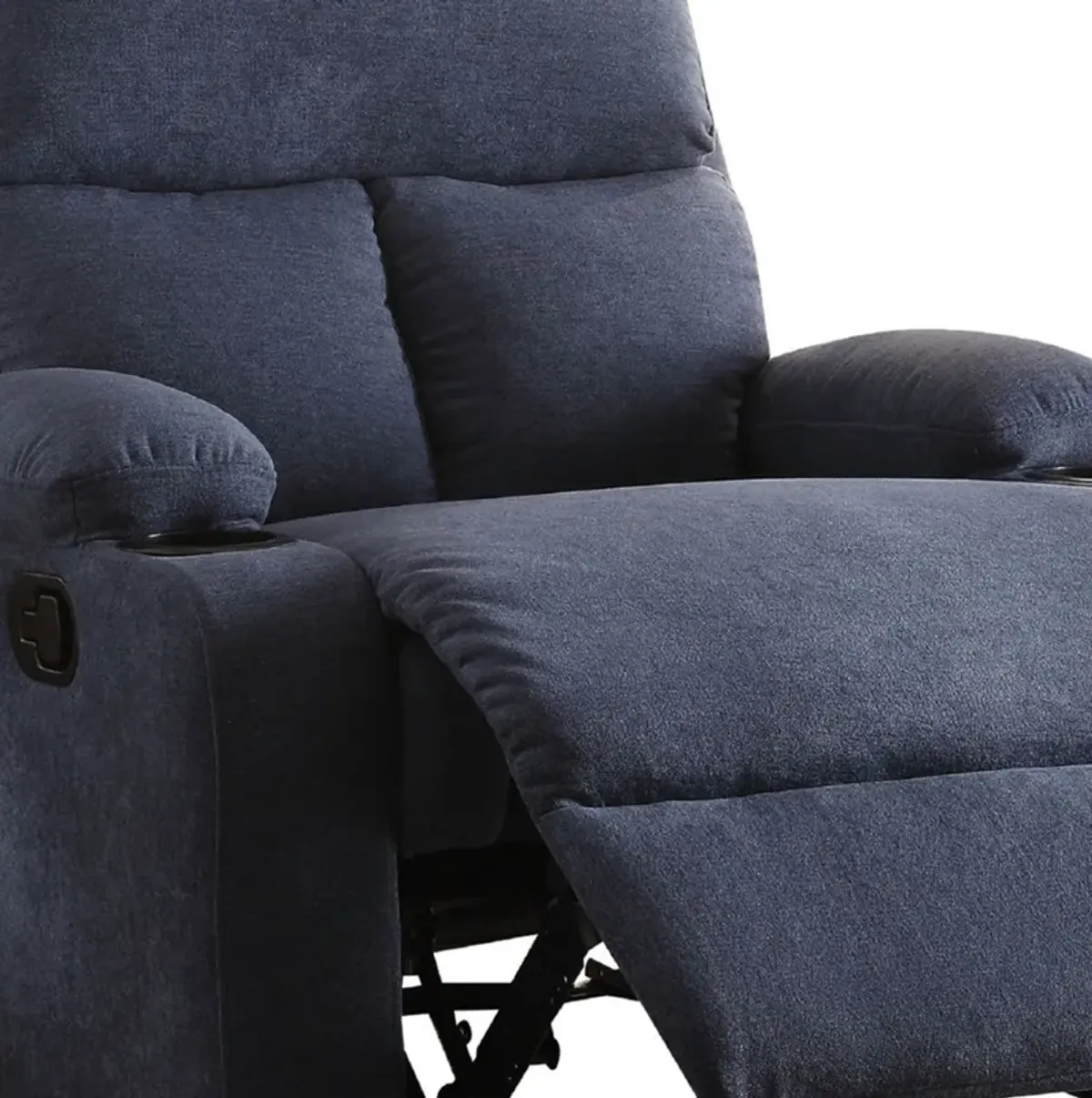 Rosia Comfy Recliner , Blue Linen-Benzara