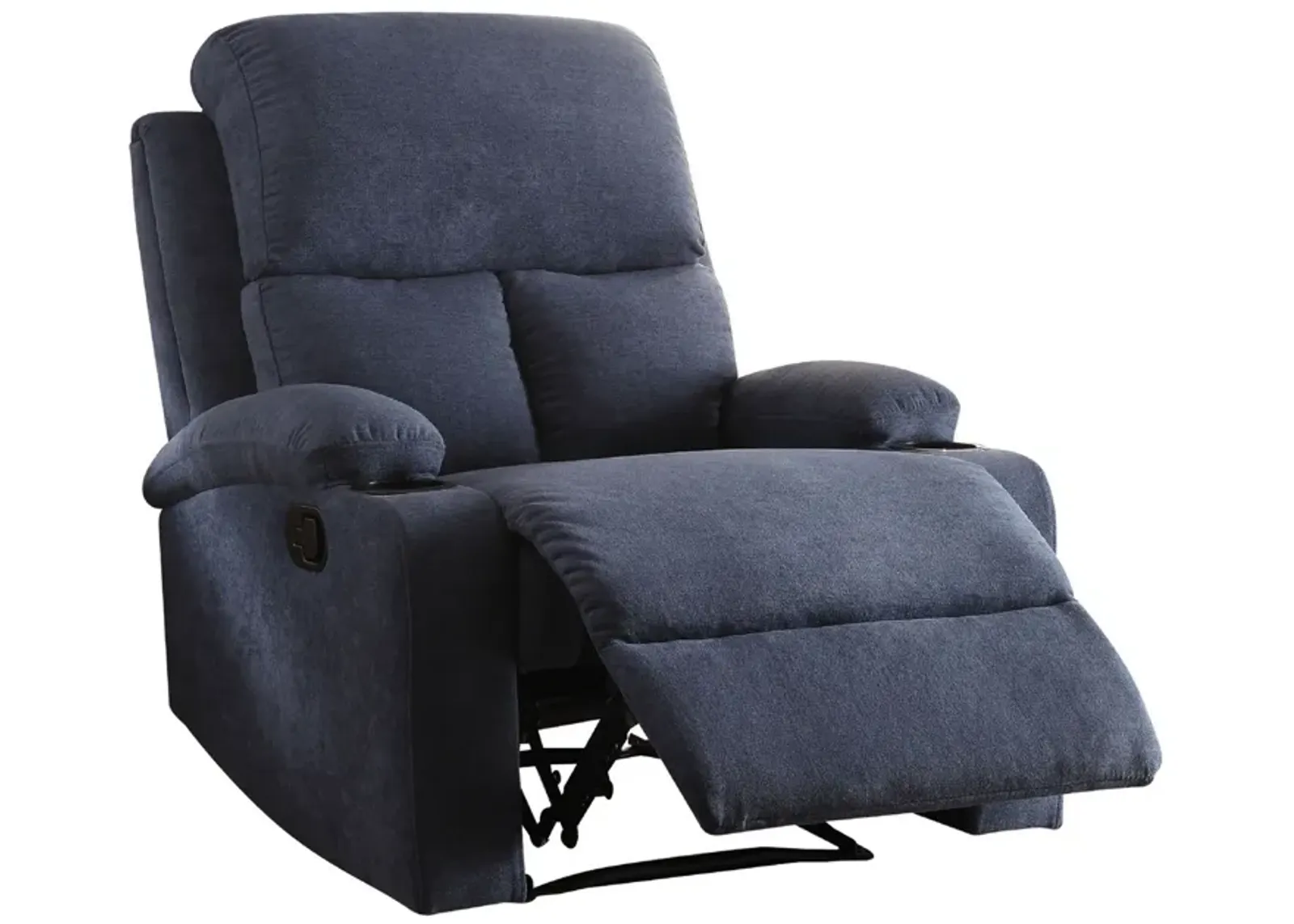 Rosia Comfy Recliner , Blue Linen-Benzara