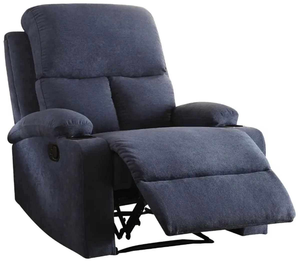 Rosia Comfy Recliner , Blue Linen-Benzara