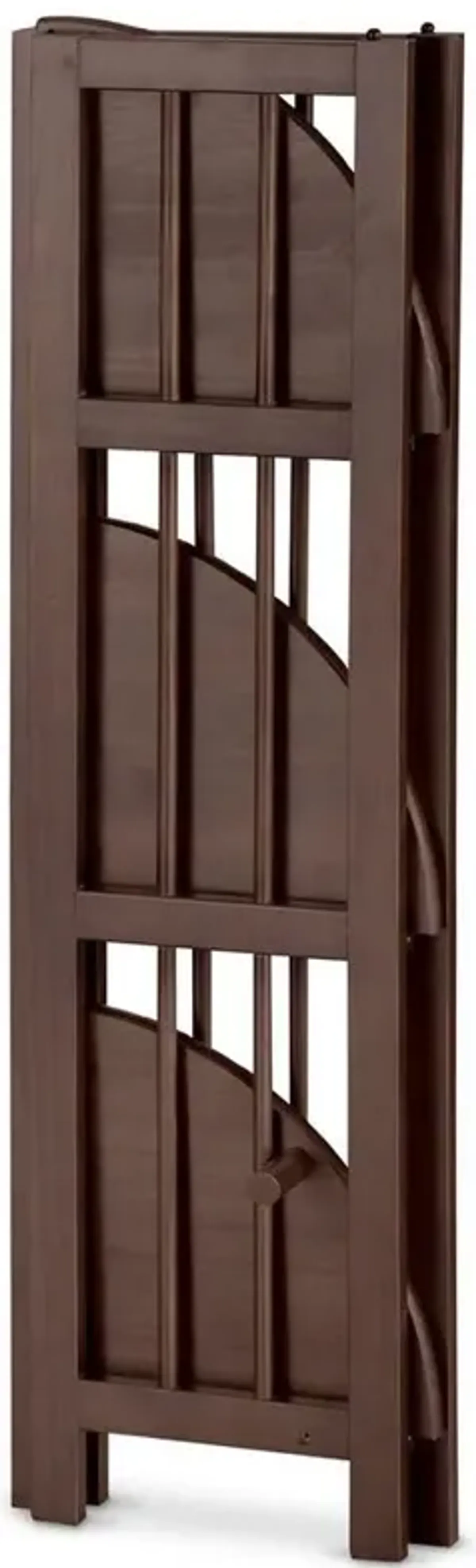 4-Shelf Corner Folding Bookcase - Truffle Brown