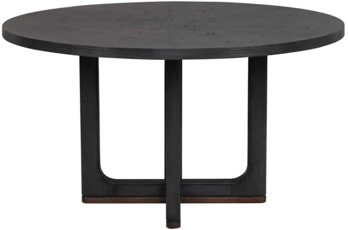 Waterfall Black Round Dining Table