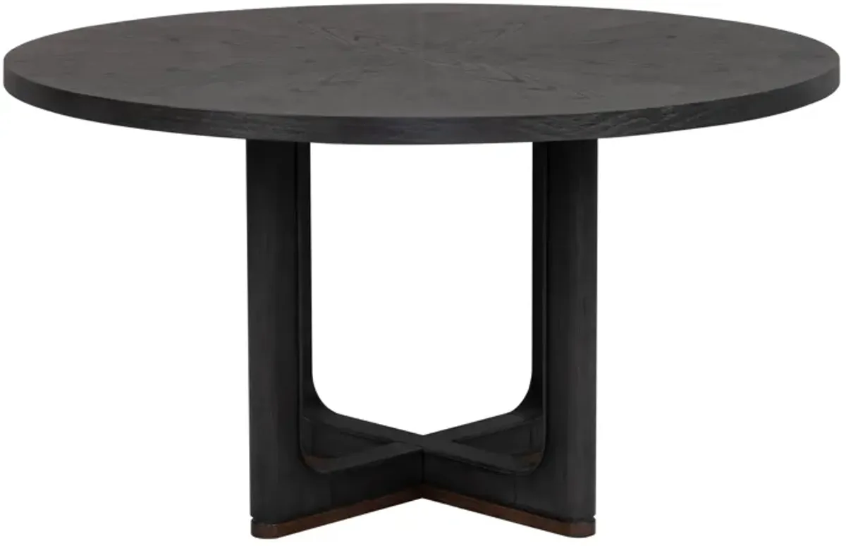 Waterfall Black Round Dining Table