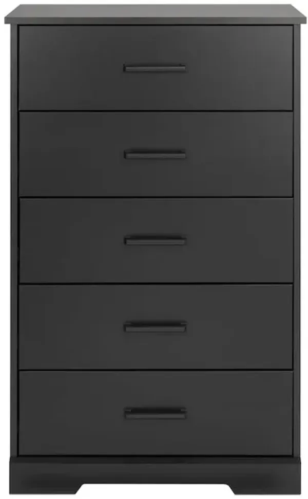 Prepac Rustic Ridge Black 5 Drawer 18.5D x 27.5W x 43.5H Dresser