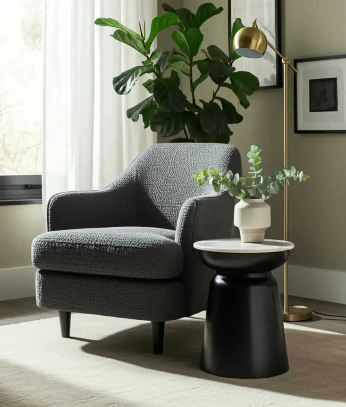 Accent Table with Marble Top