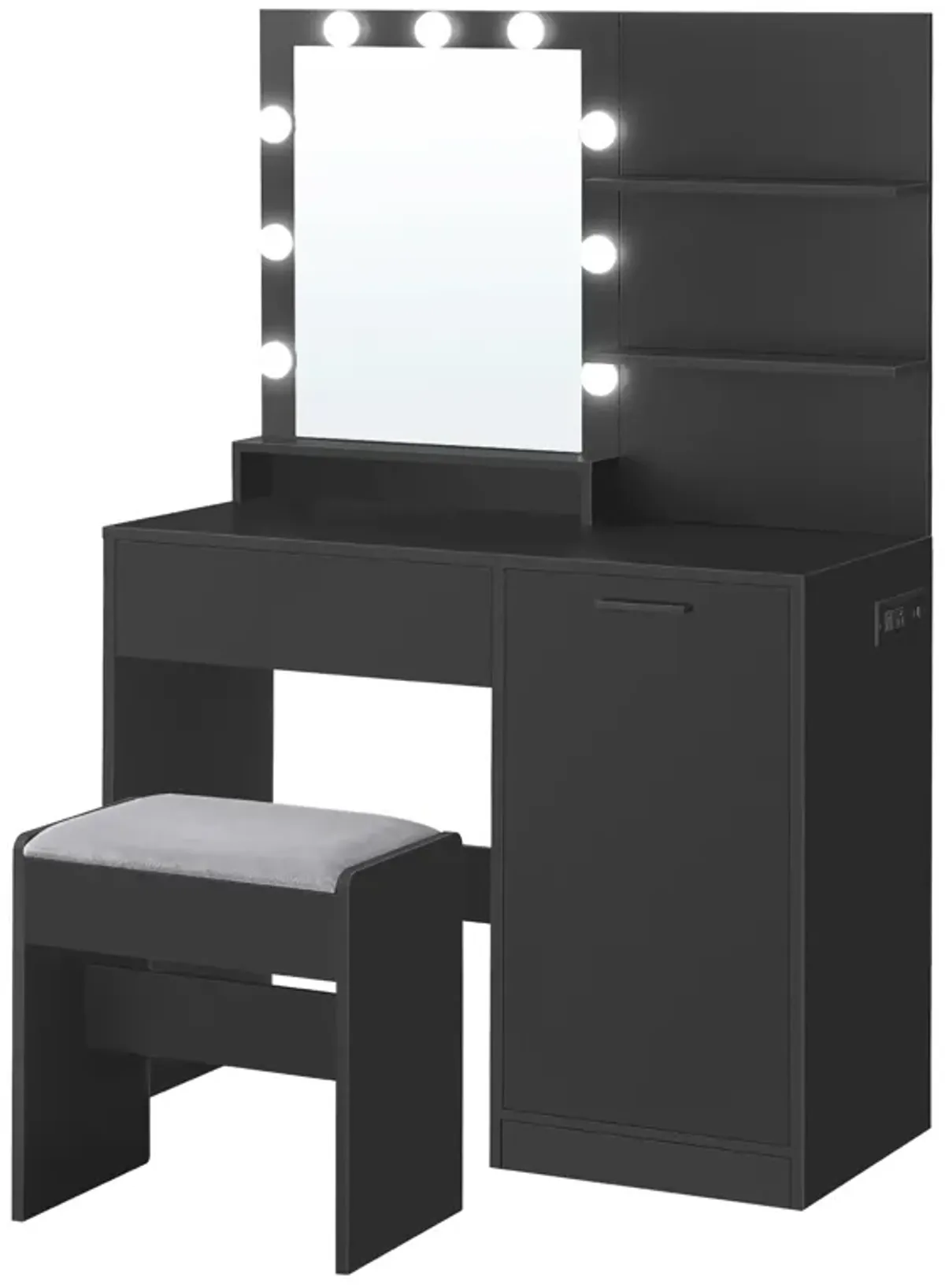 Vanity Desk with Mirror and Lights