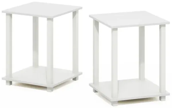 Simplistic End Table, Set of Two, White