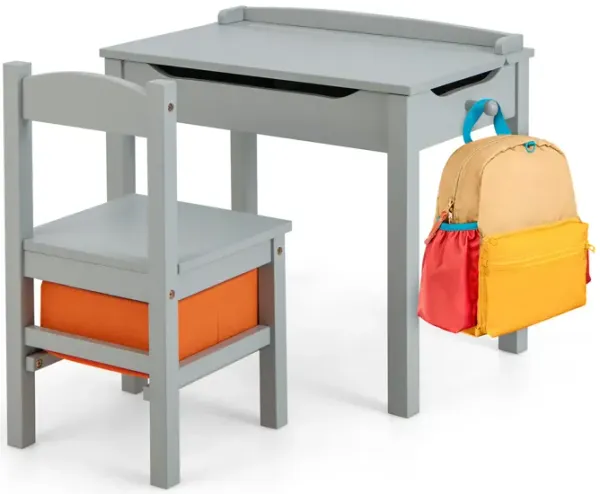 Kids Table and Chair Set with Storage Space for Play and Organization