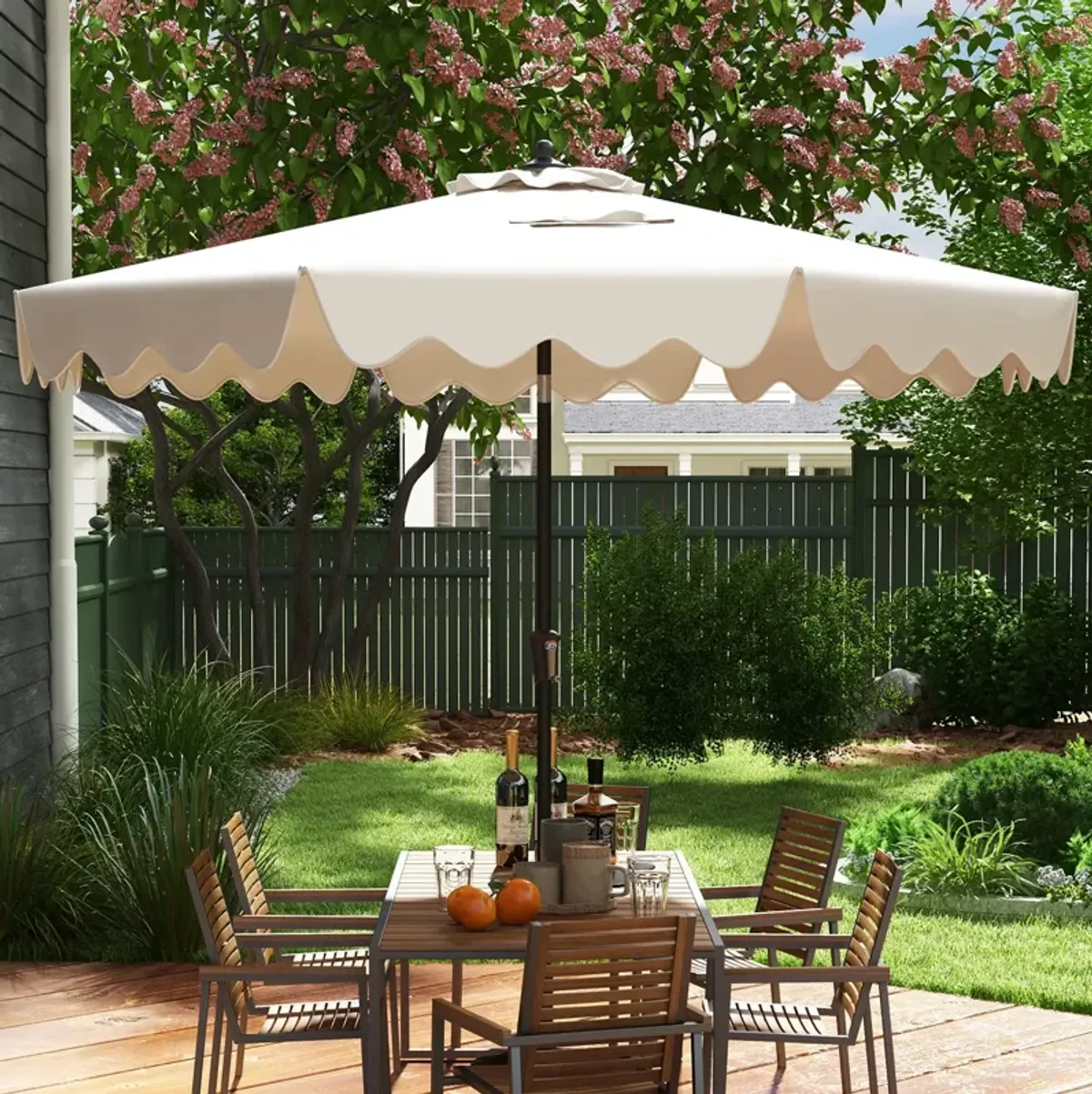 Patio Umbrella with Crank Handle and Push-Button Tilt