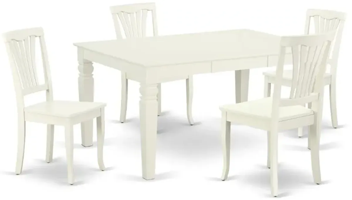 Dining Room Set Linen White, WEAV5-LWH-W