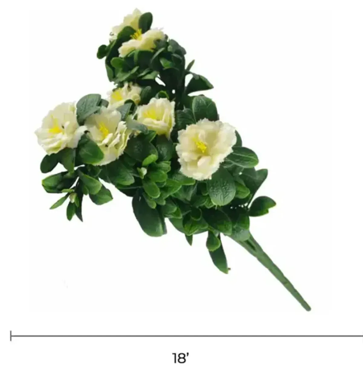 Faux White Rose Bunch UV Resistant 18