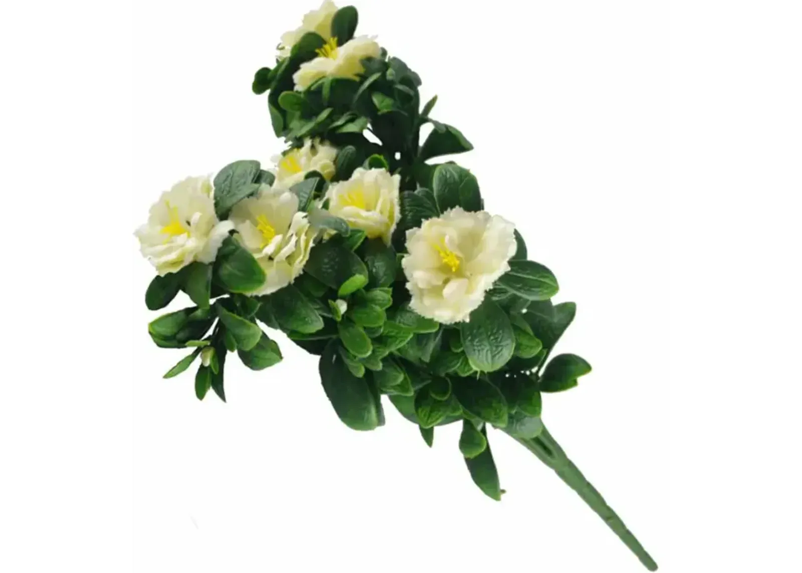 Faux White Rose Bunch UV Resistant 18