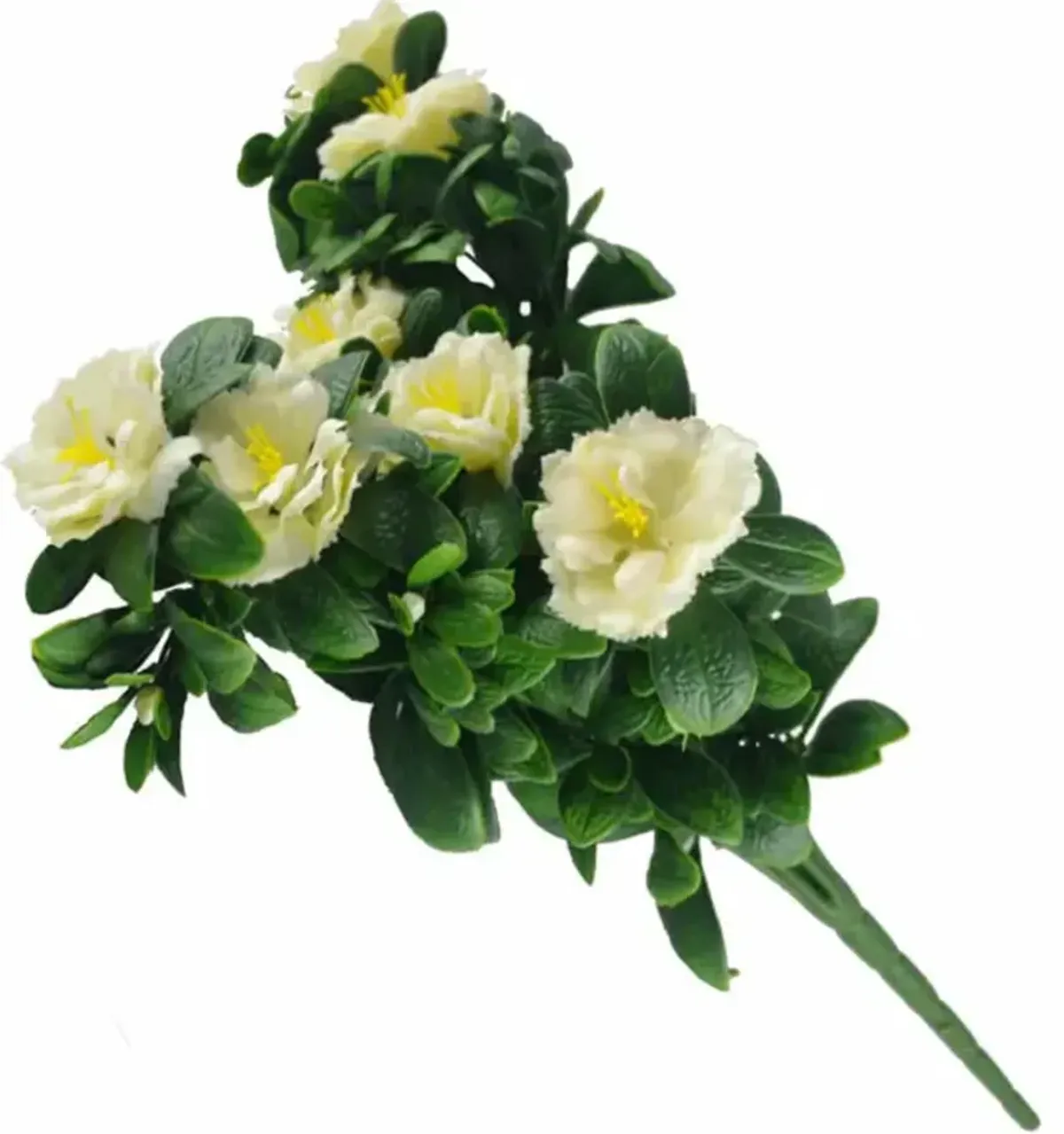 Faux White Rose Bunch UV Resistant 18