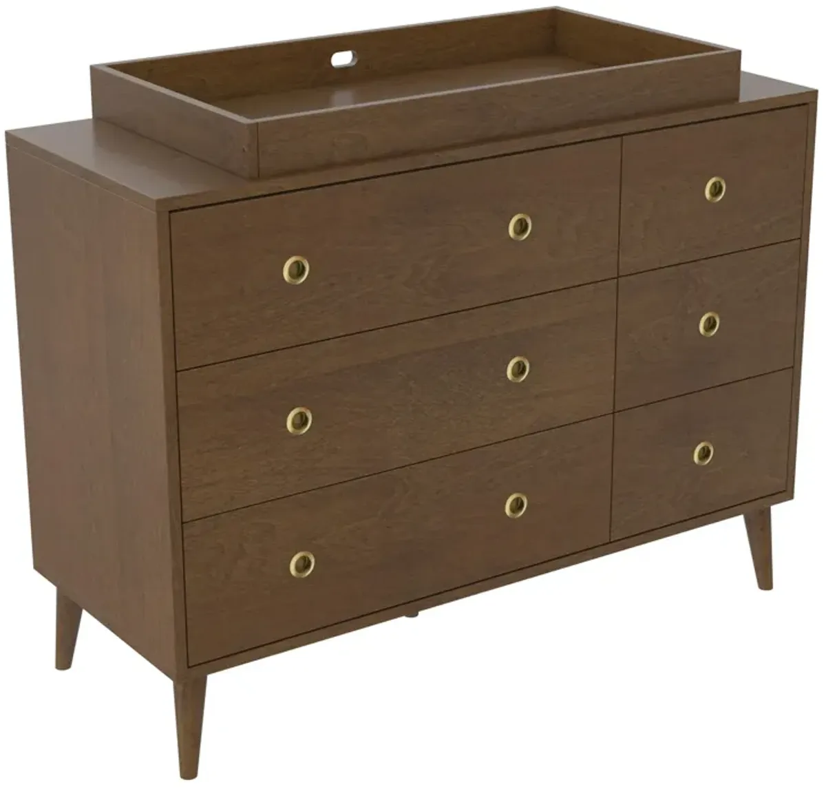 Novogratz Harper 6-Drawer Dresser with Round Gold Handles