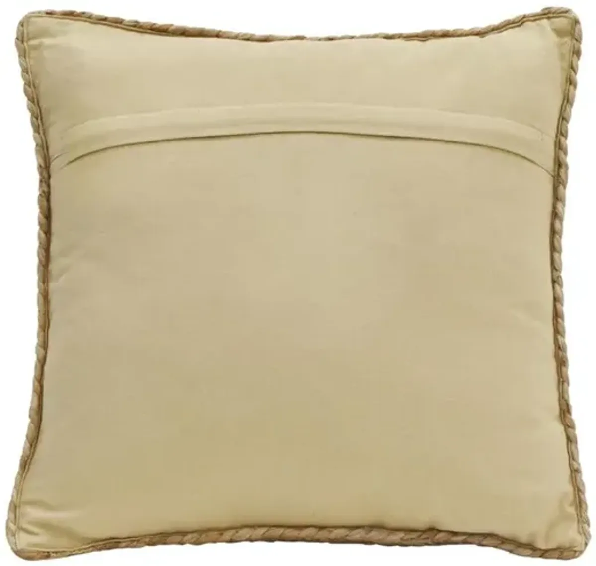 Belen Kox White Square Jute and Cotton Accent Pillow, Belen Kox