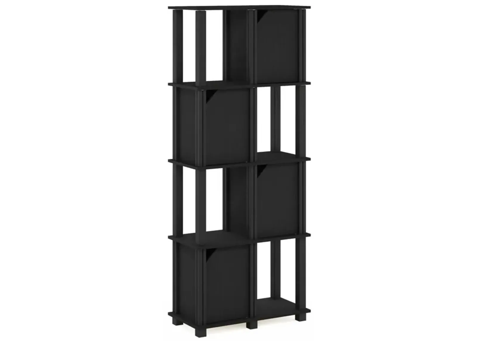 FURINNO Brahms Storage Shelf, 5-Tier, Black Oak/Black