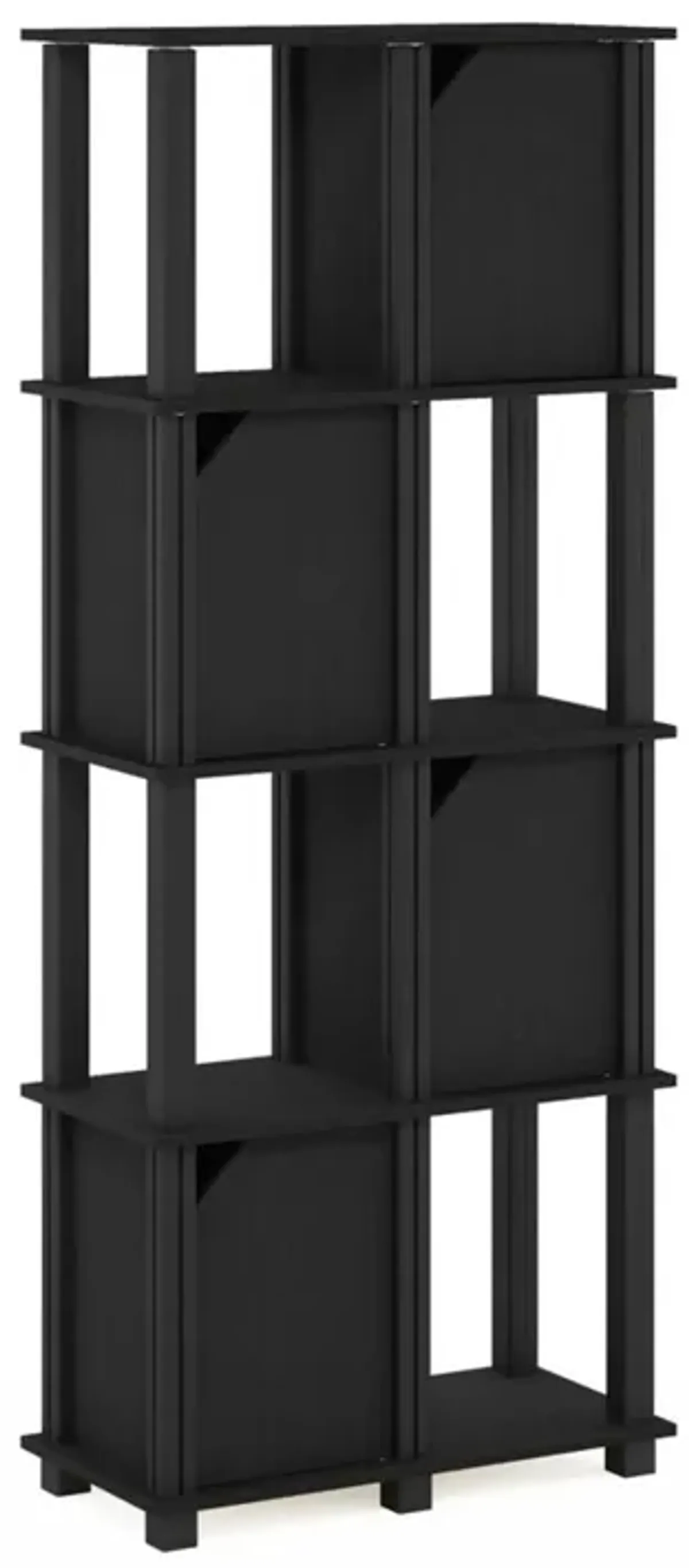 FURINNO Brahms Storage Shelf, 5-Tier, Black Oak/Black