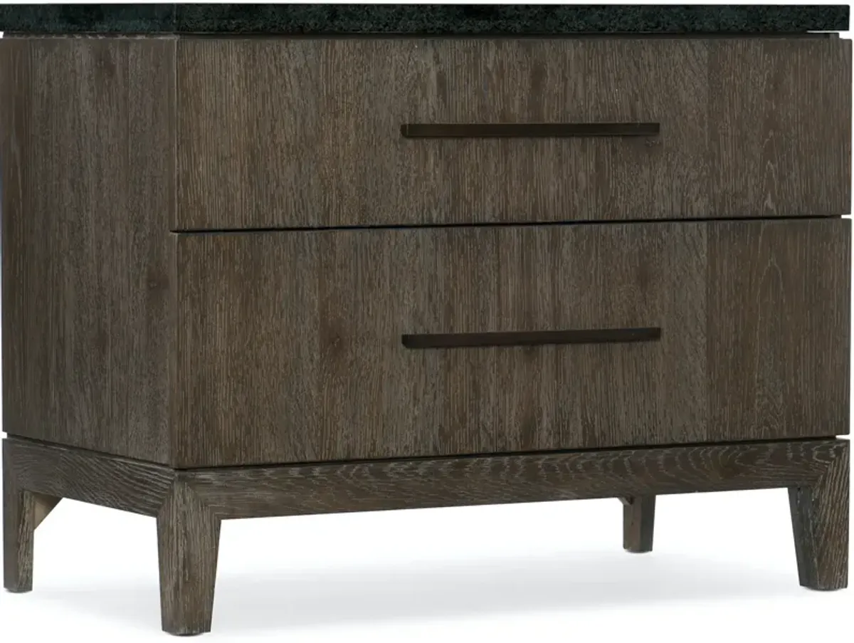 Miramar Aventura San Marcos Stone Top Nightstand In Dark Wood