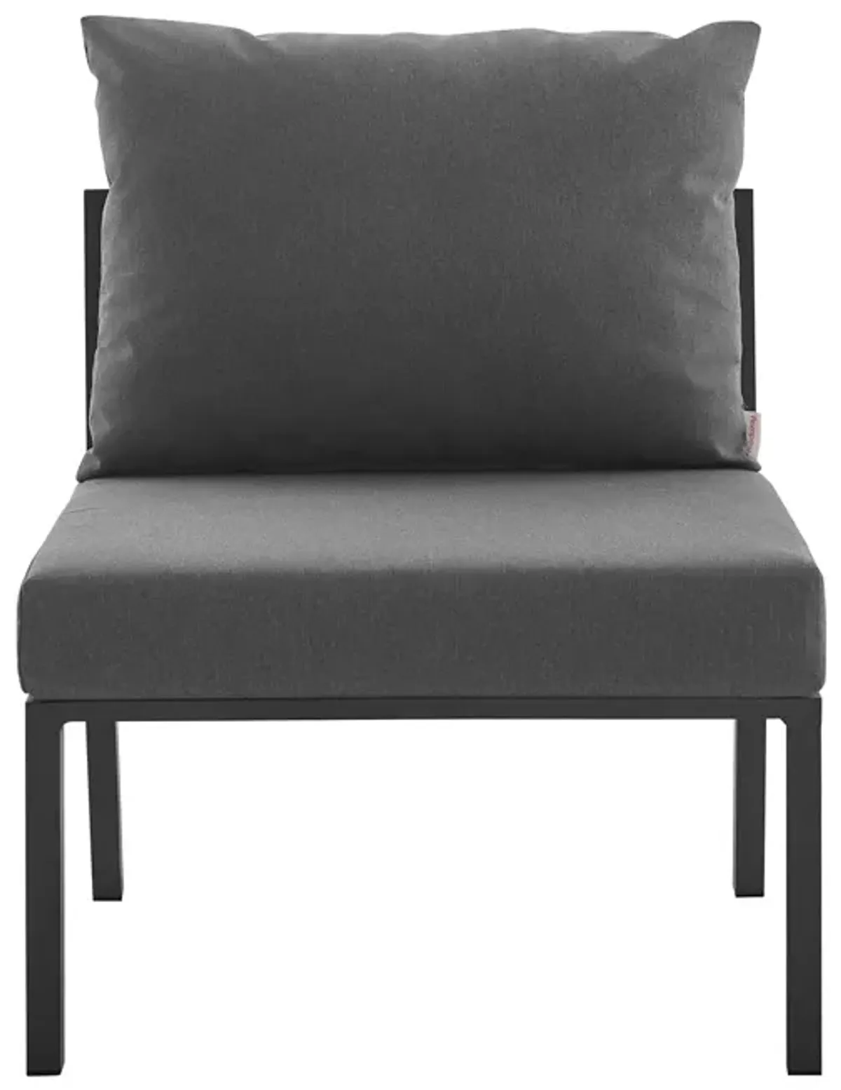 Modway Riverside Outdoor Furniture, Armless Chair, Gray Charcoal