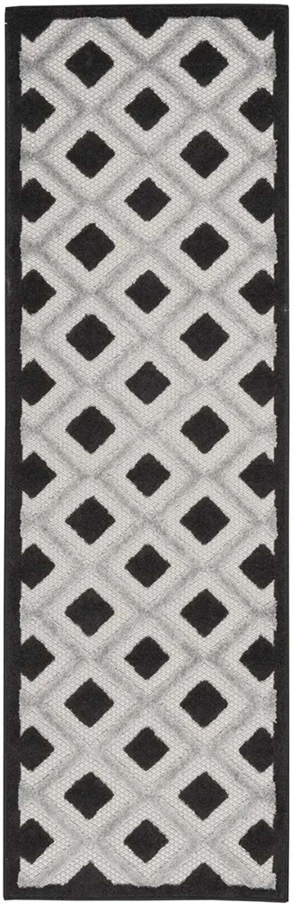 Aloha ALH26 Black/White 2' x 6' Rug