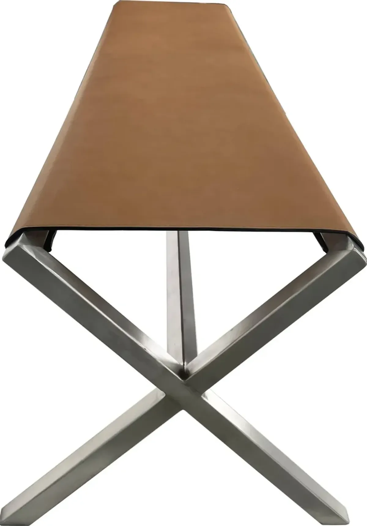 One Modern Coastal Director's Style Leather Bench