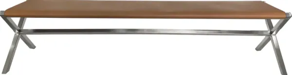 One Modern Coastal Director's Style Leather Bench