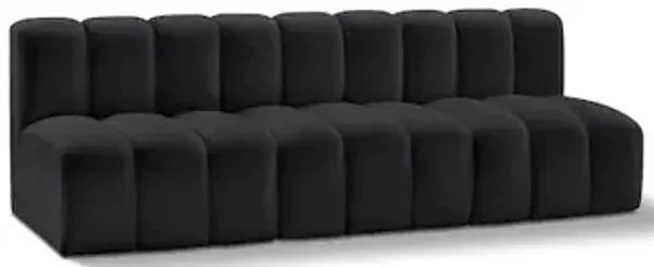 Meridian Furniture Arc Black Vegan Leather Modular Sofa