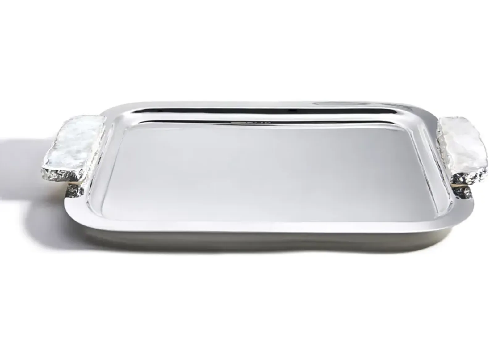 Hospitality Tray, Crystal & Silver