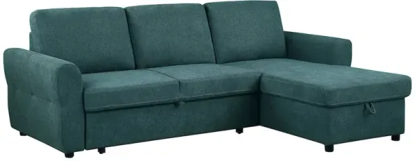Coaster Co. of America Samantha Upholstered Storage Sleeper Sectional Sofa Teal