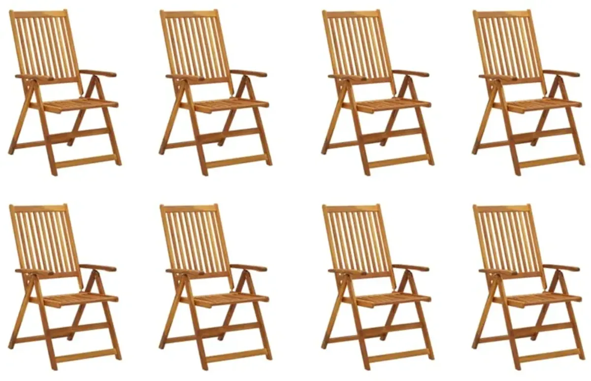 vidaXL Folding Patio Chairs 8 pcs Solid Acacia Wood