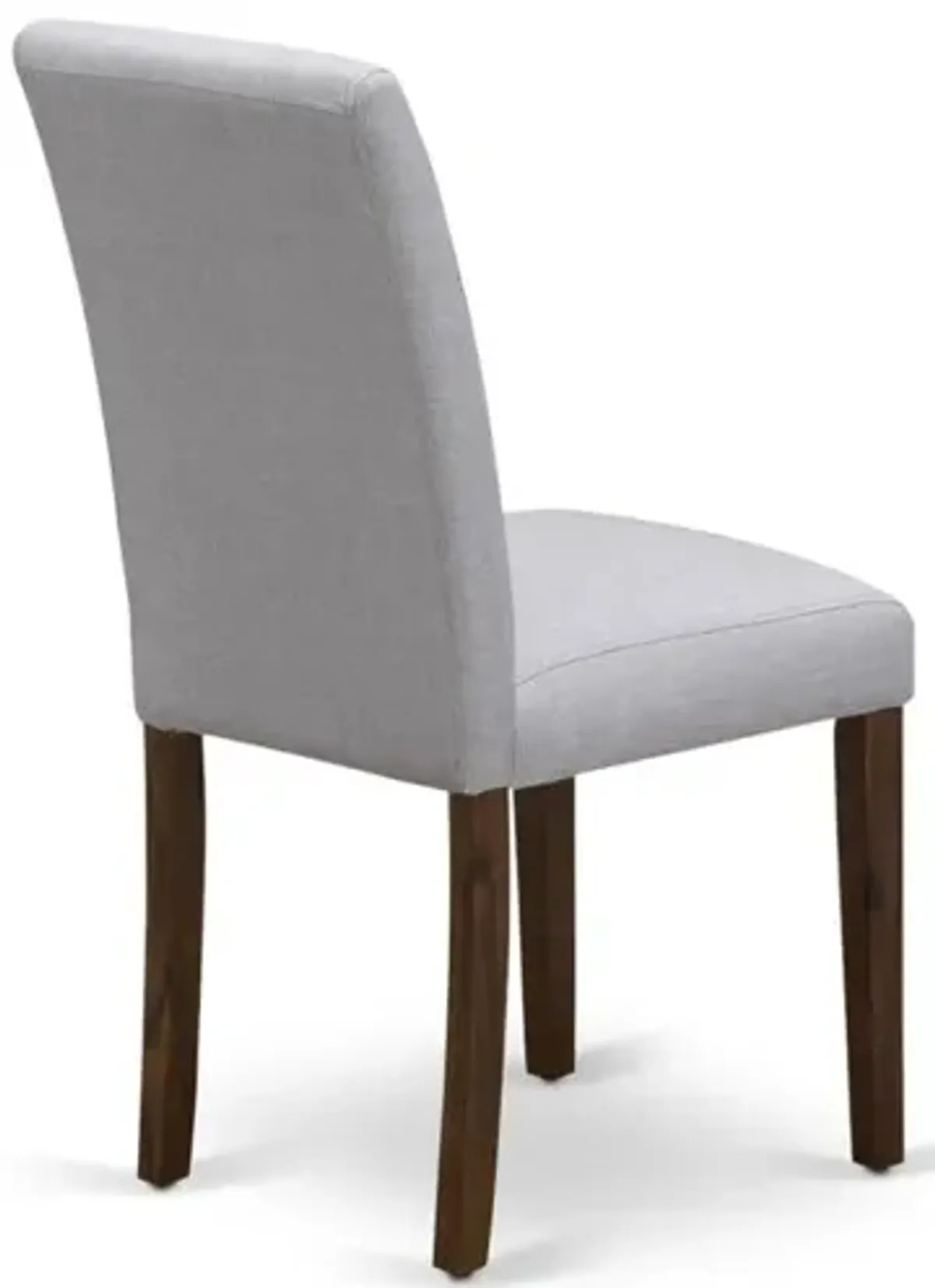 East West Furniture ABP8T05 - Set of 2 - Modern Chairs- Wooden Chair Includes Antique Walnut Wooden Structure with Grey Linen Fabric Seat and Simple Back