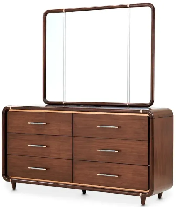 Michael Amini Mason Park Dresser with Mirror - Umber