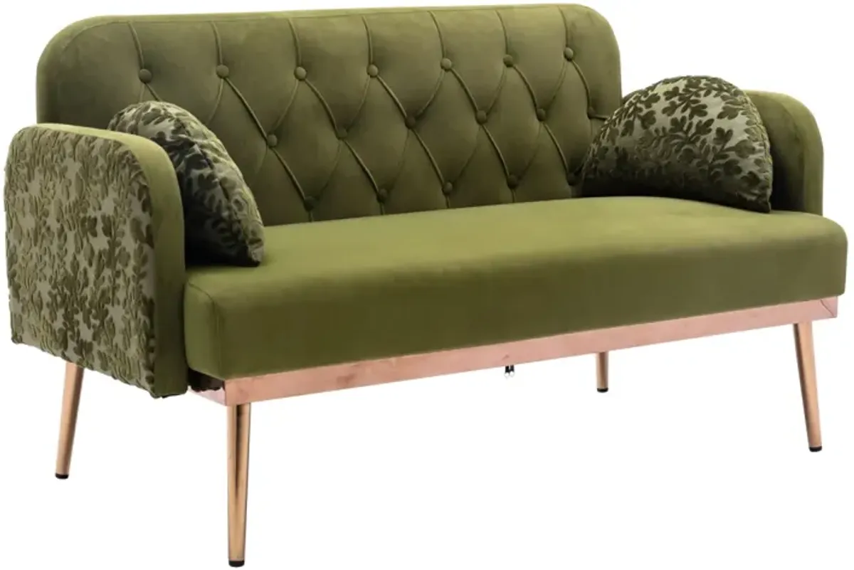 Velvet Sofa, Accent Sofa .Loveseat Sofa With Metal Feet