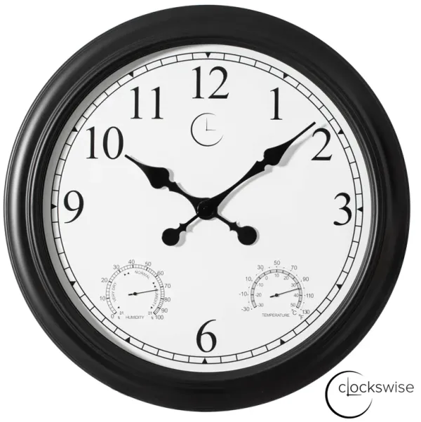 24" Outdoor Wall Clock Thermometer Combo
