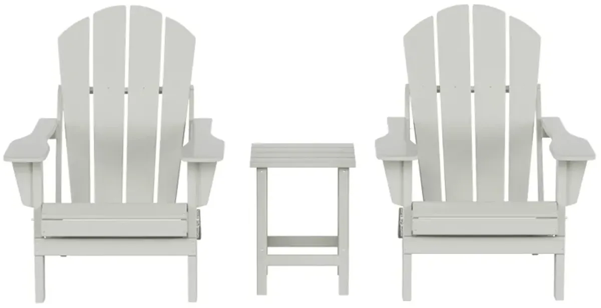 WestinTrends 3-Piece Outdoor Patio Adirondack Chairs with Side Table Set