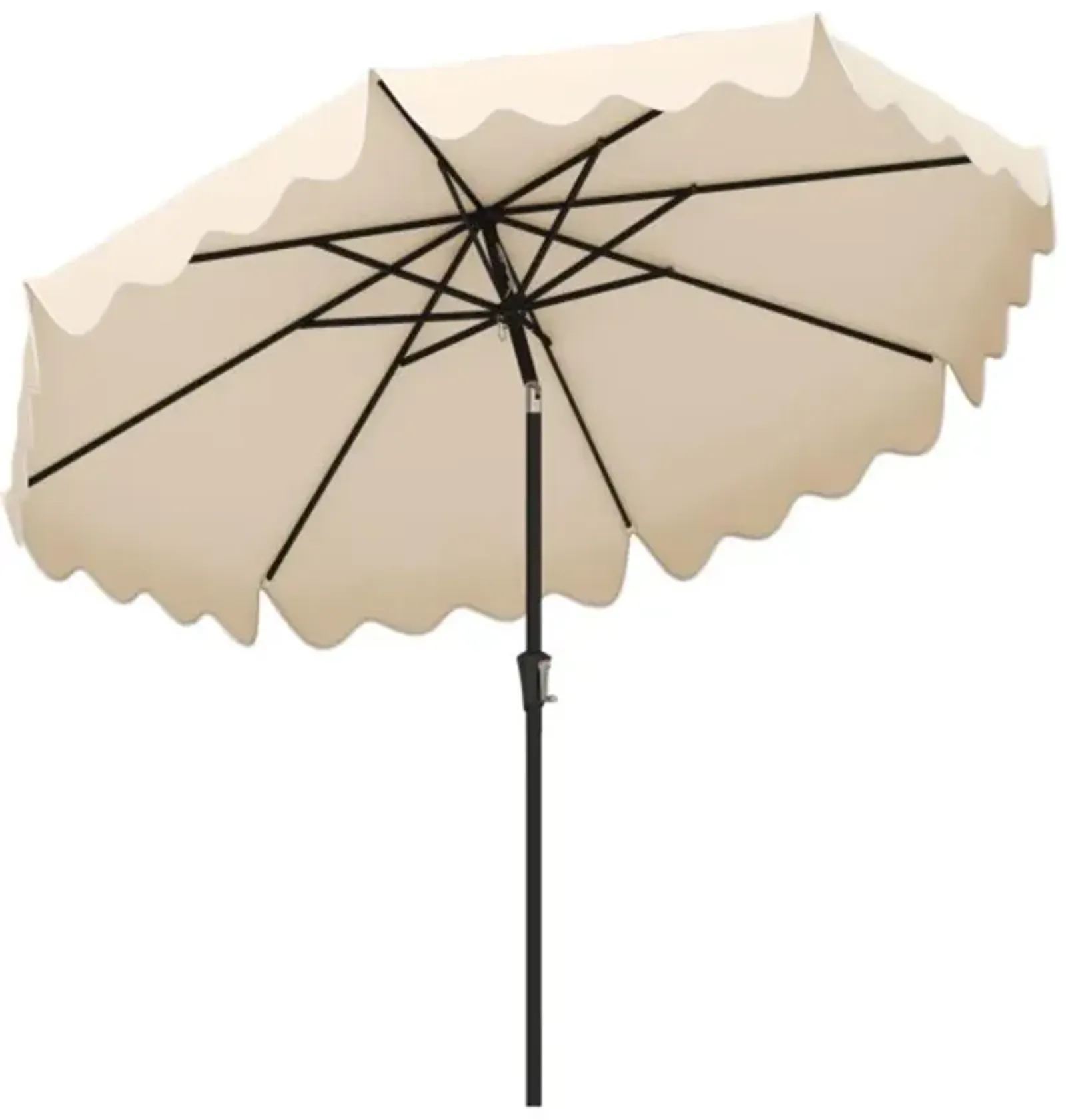 Hivvago 9 Feet Patio Umbrella with Crank Handle and Push Button Tilt