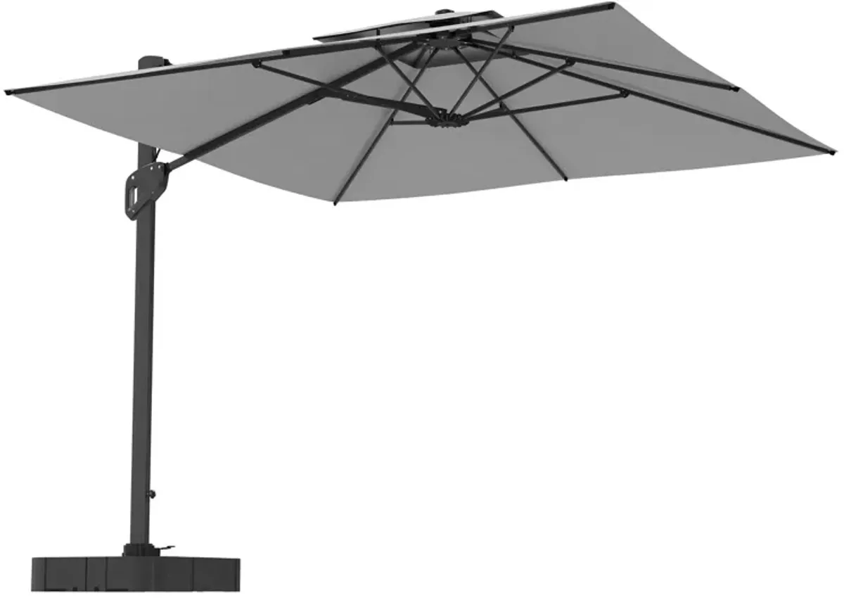 MONDAWE 10ft Square Offset Cantilever Outdoor Patio Umbrella with Included Base