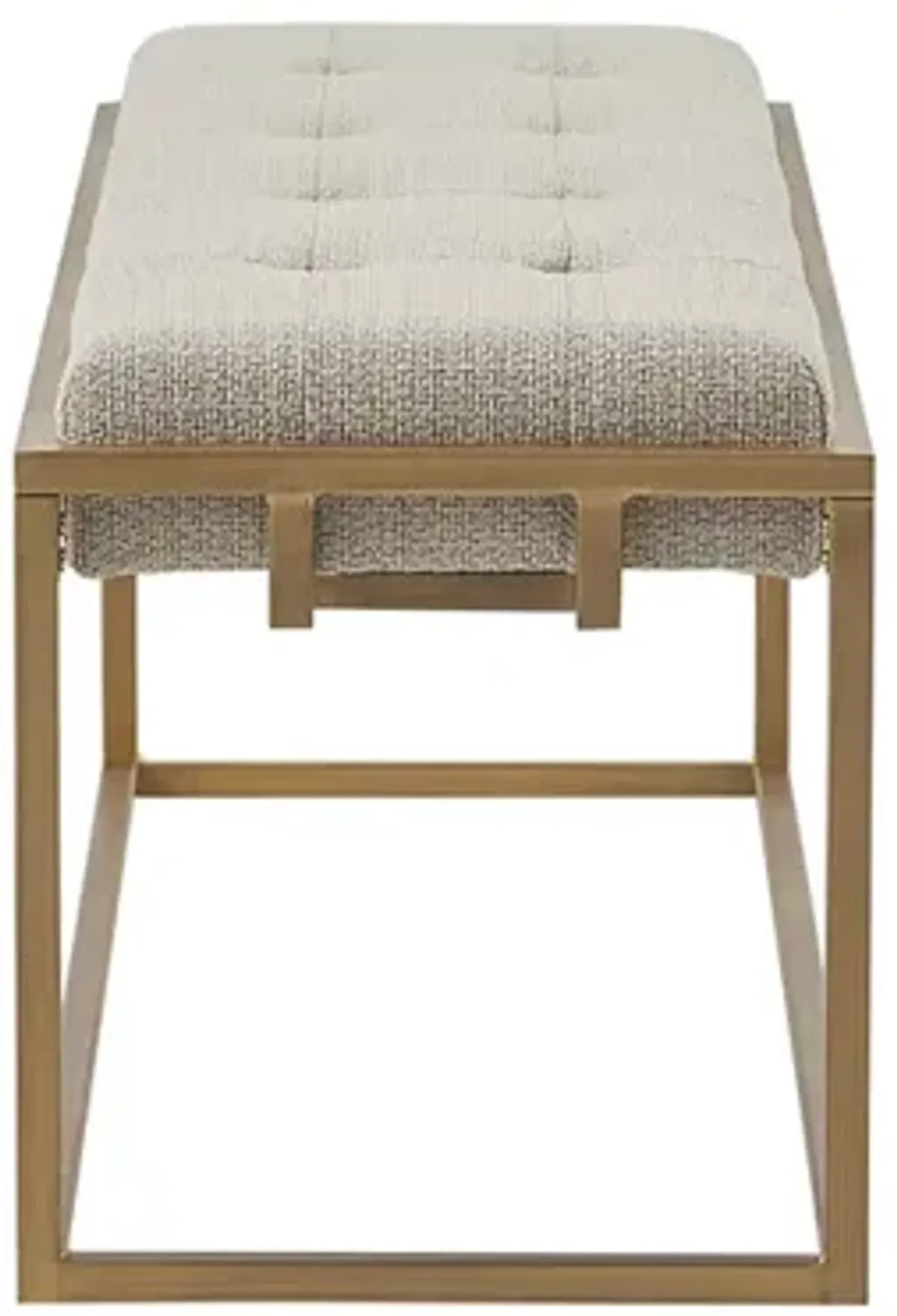 Gracie Mills Ronnie Button-Tufted Upholstered Metal Base Accent Bench