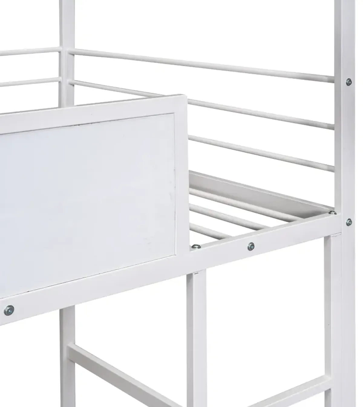 Merax Metal House Bed Loft Bed with Slide