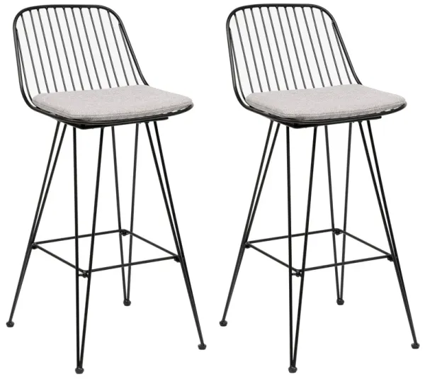 Set of 2 Industrial Metal Bar Stools