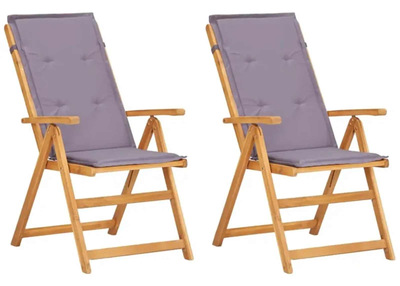 vidaXL Reclining Garden Chairs 2 pcs Brown Solid Acacia Wood